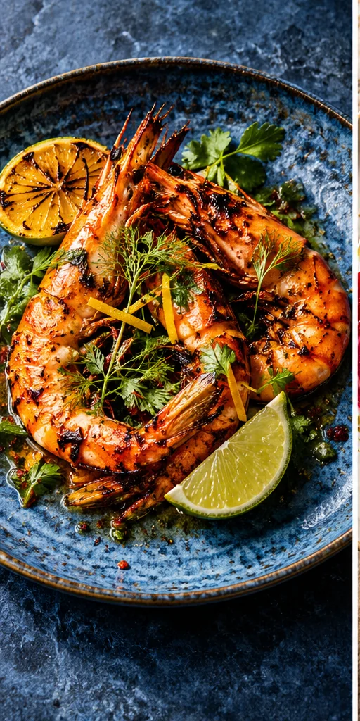 Concept photograph of citrus prawns